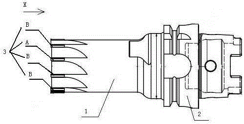 High-efficiency integral PCD milling cutter