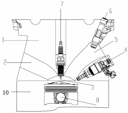 Dual-fuel engine combustion system and control method thereof