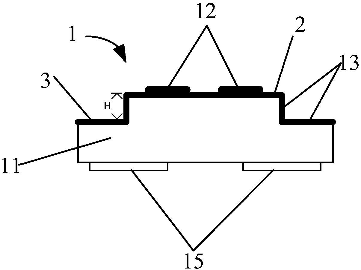 LED substrate, LED and packaging method of LED