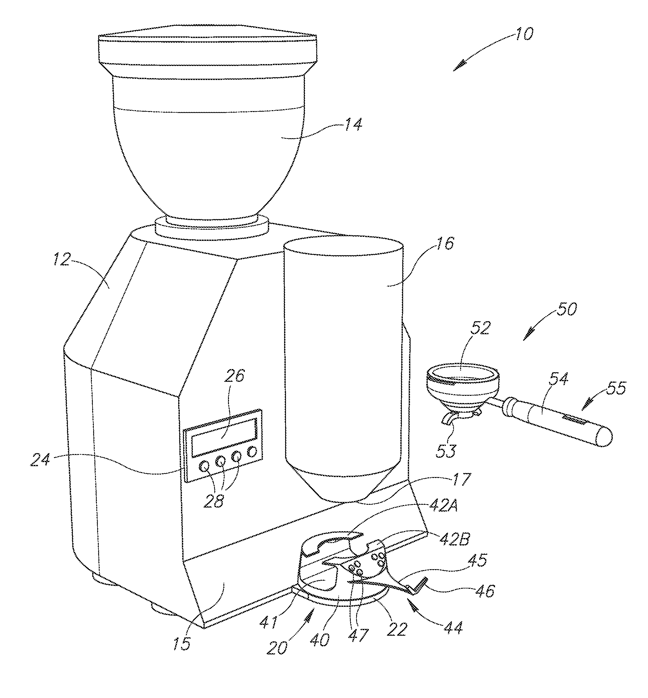 Apparatus for measurement of coffee