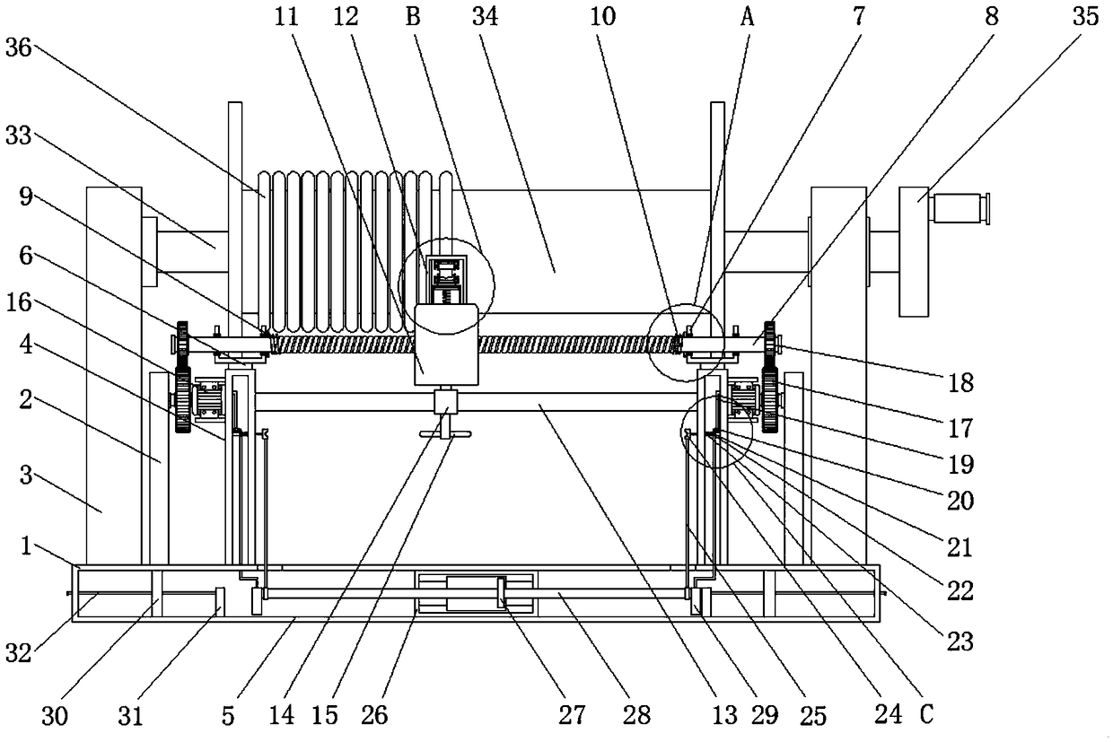 Electric wire rewinding and take-up machine