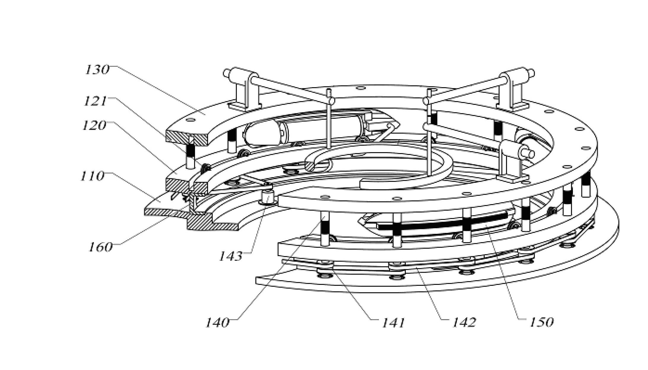 Circular shuttle guide raceway device