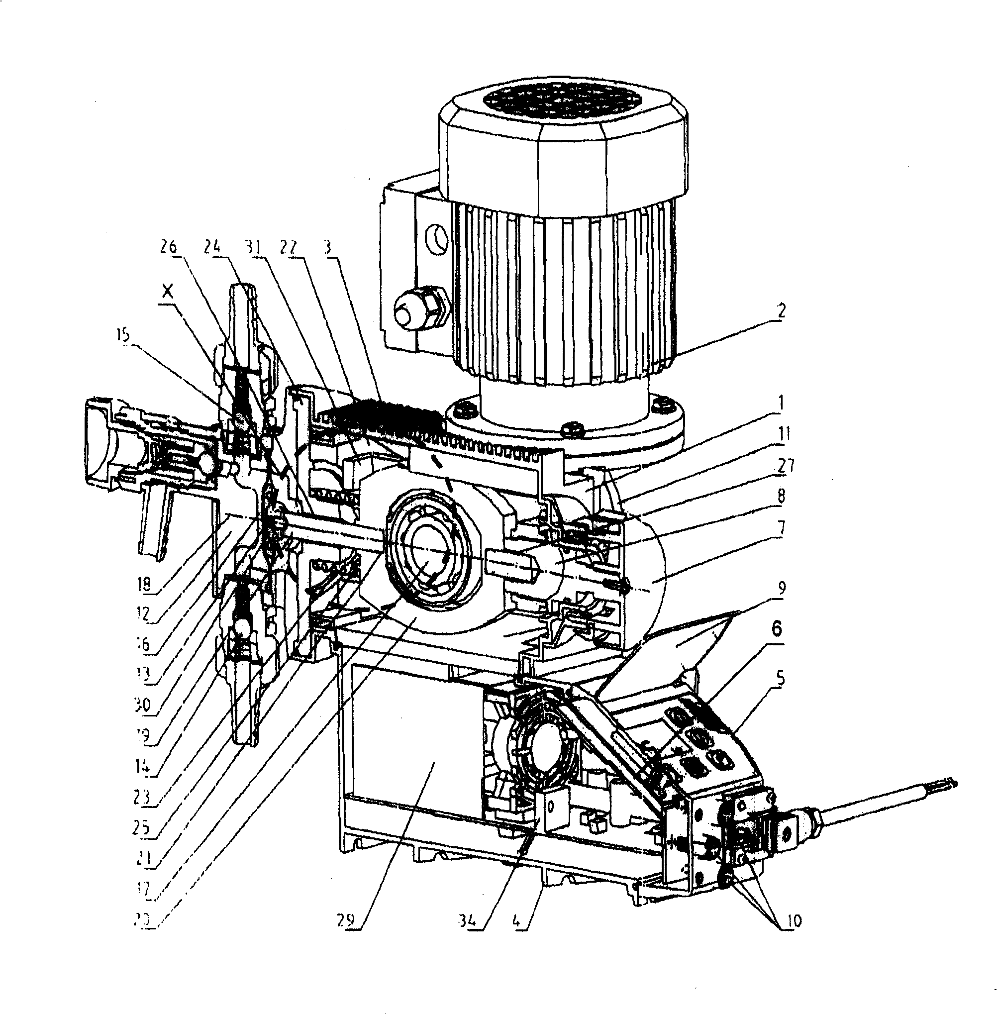 Electromotor driven metering pump