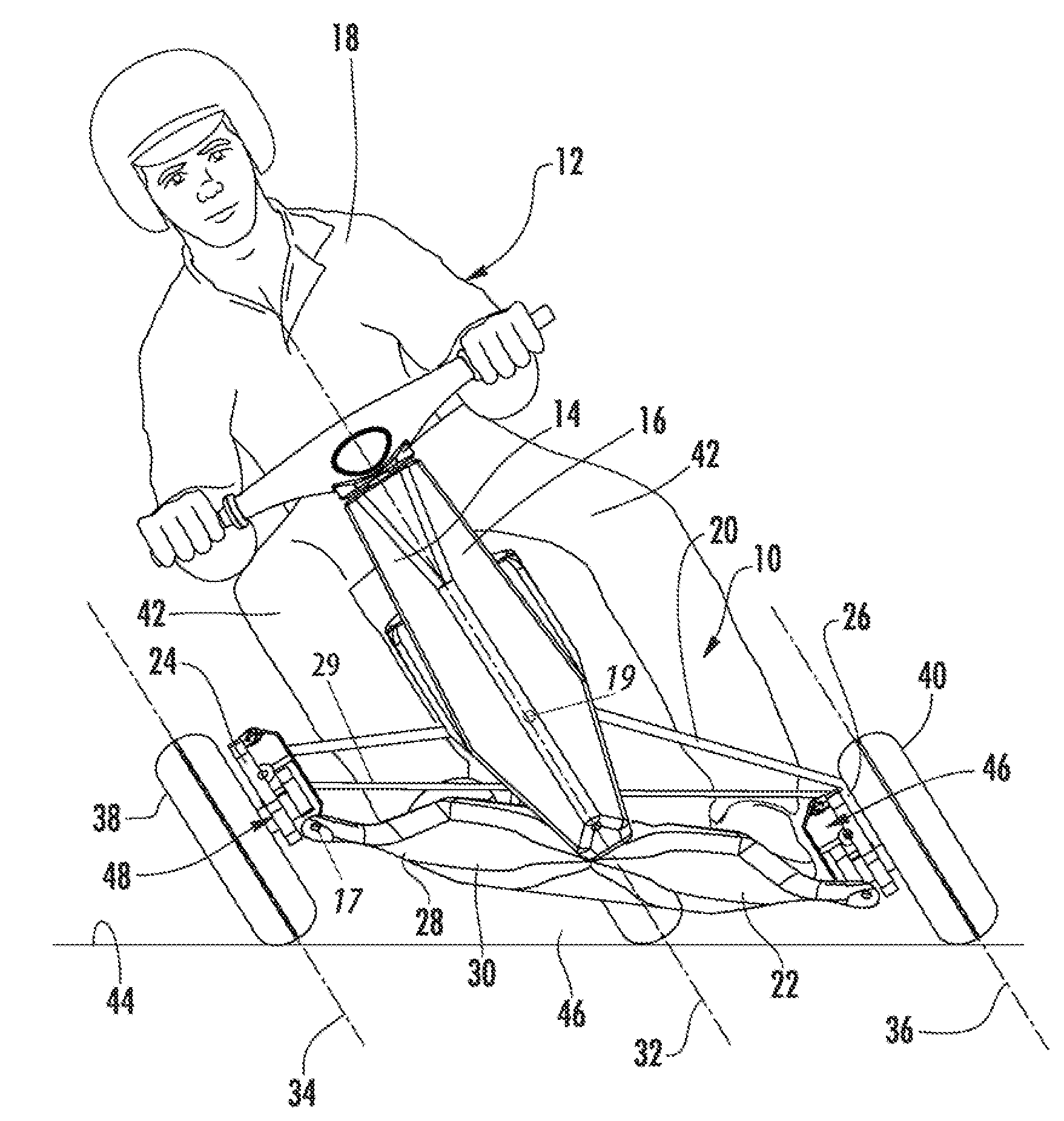 Suspension assembly having an integrated stable storage platform