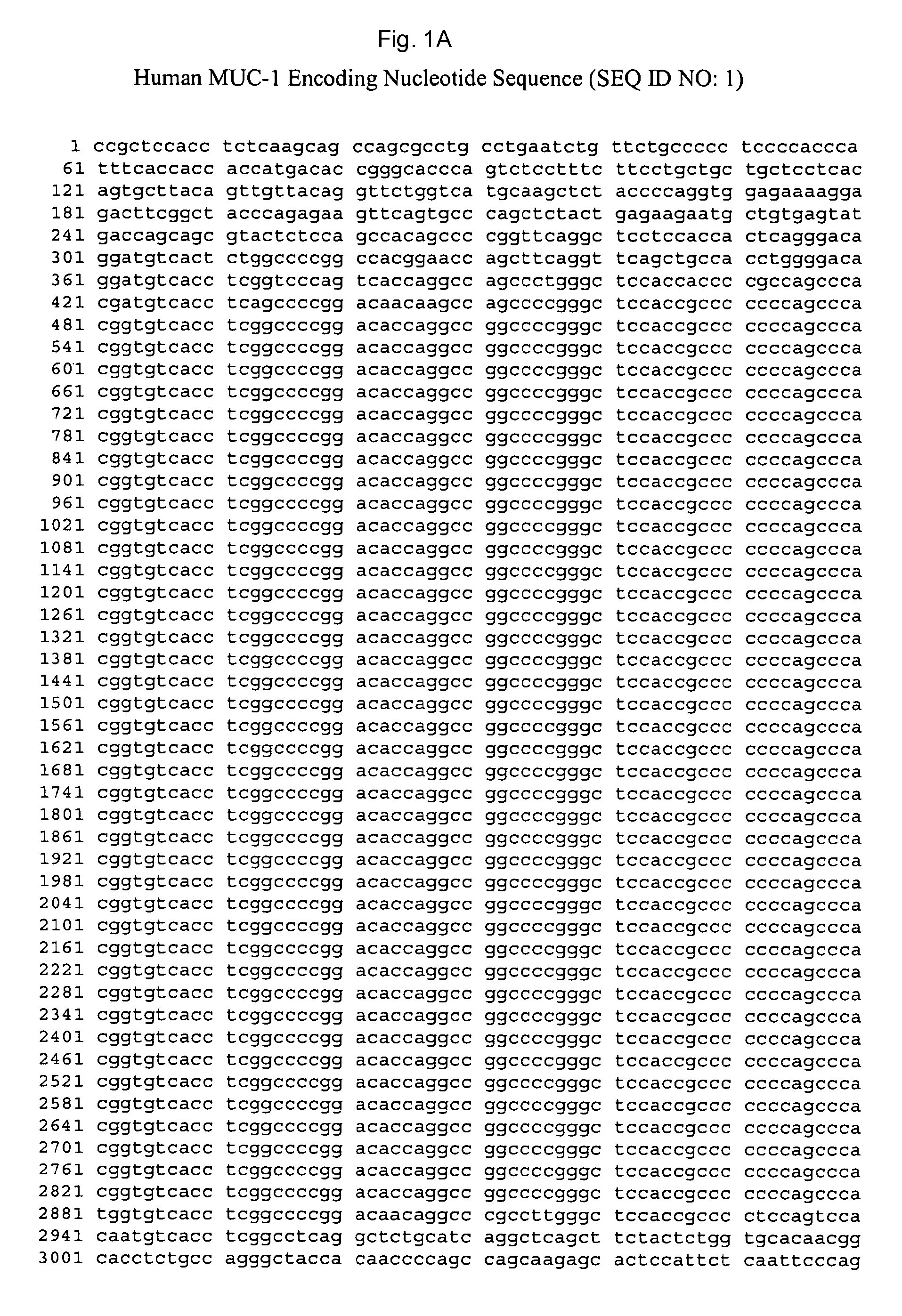 Mucin antigen vaccine