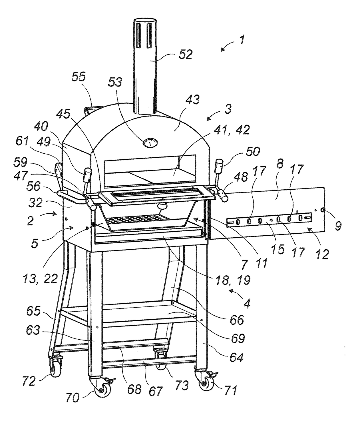 Multi-functional outdoor cooking assembly