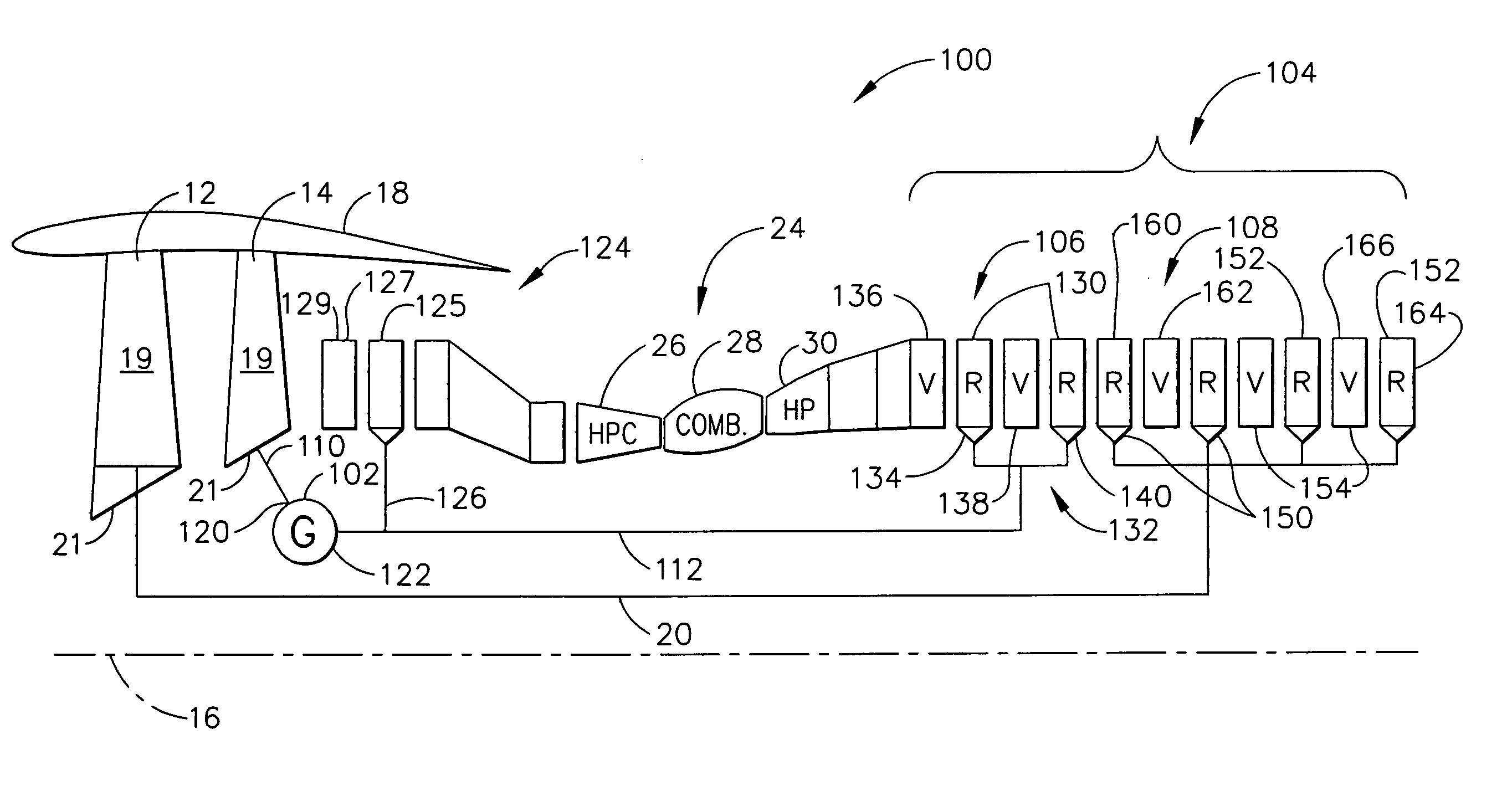 Counter-rotating gas turbine engine and method of assembling same