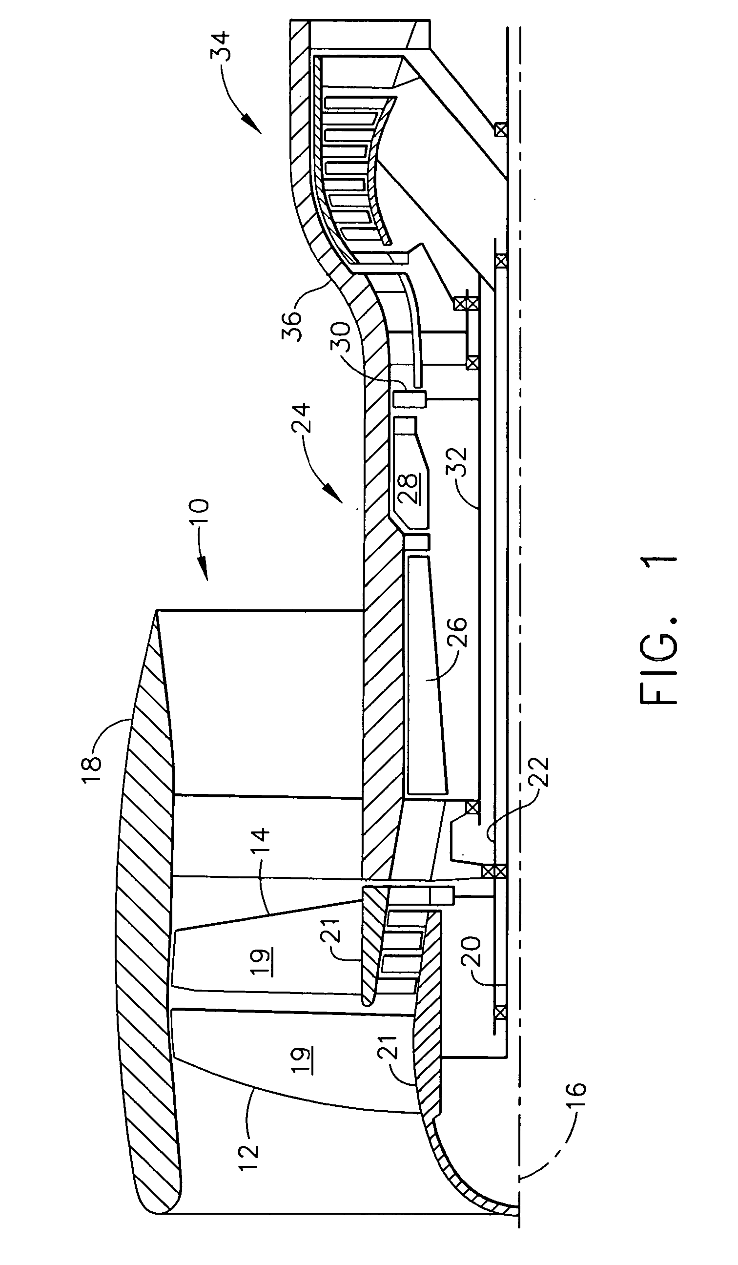 Counter-rotating gas turbine engine and method of assembling same