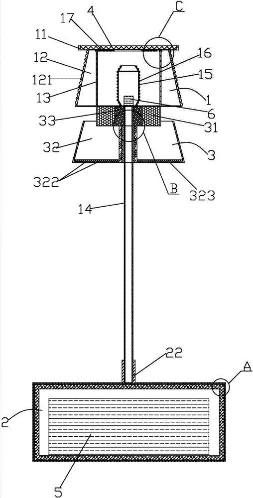 Solar lawn lamp with insect catching function