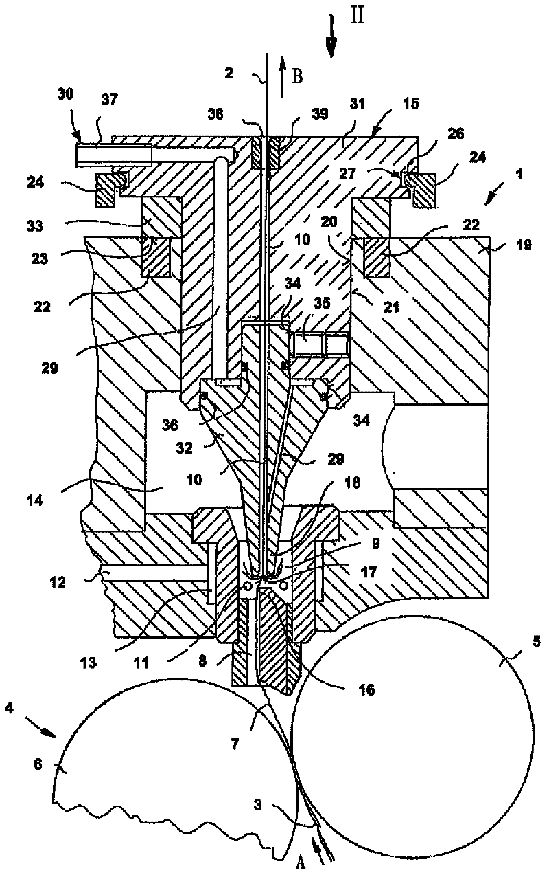 Air jet spinning unit having spindle-shaped component