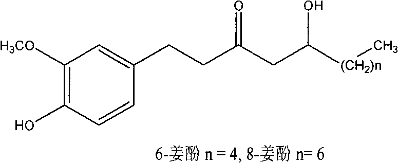 Method for preparing 6-gingerol and 8-gingerol from ginger