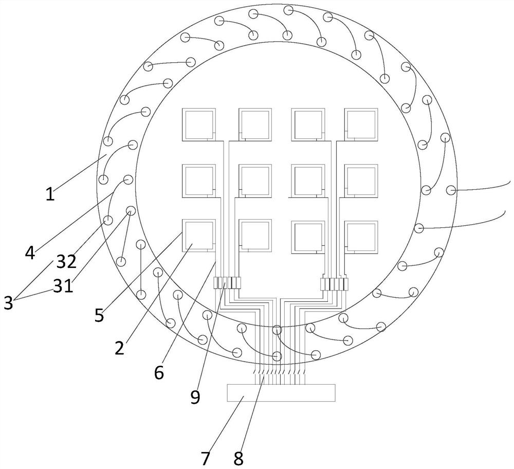 Packaging structure and current testing method of crimping device