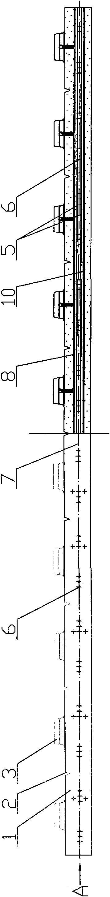 Dual-direction pre-tensioning system prestressed concrete track slab