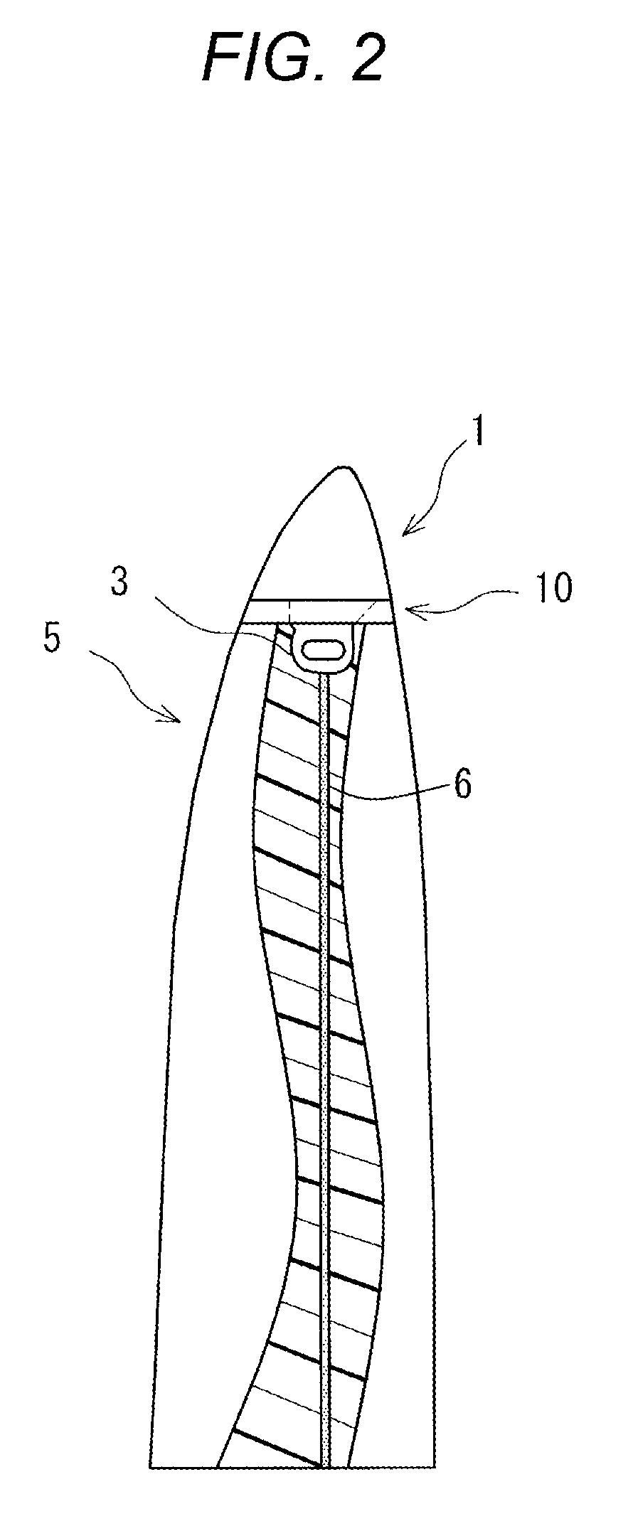 Lightning protection structure of blade for wind power generation