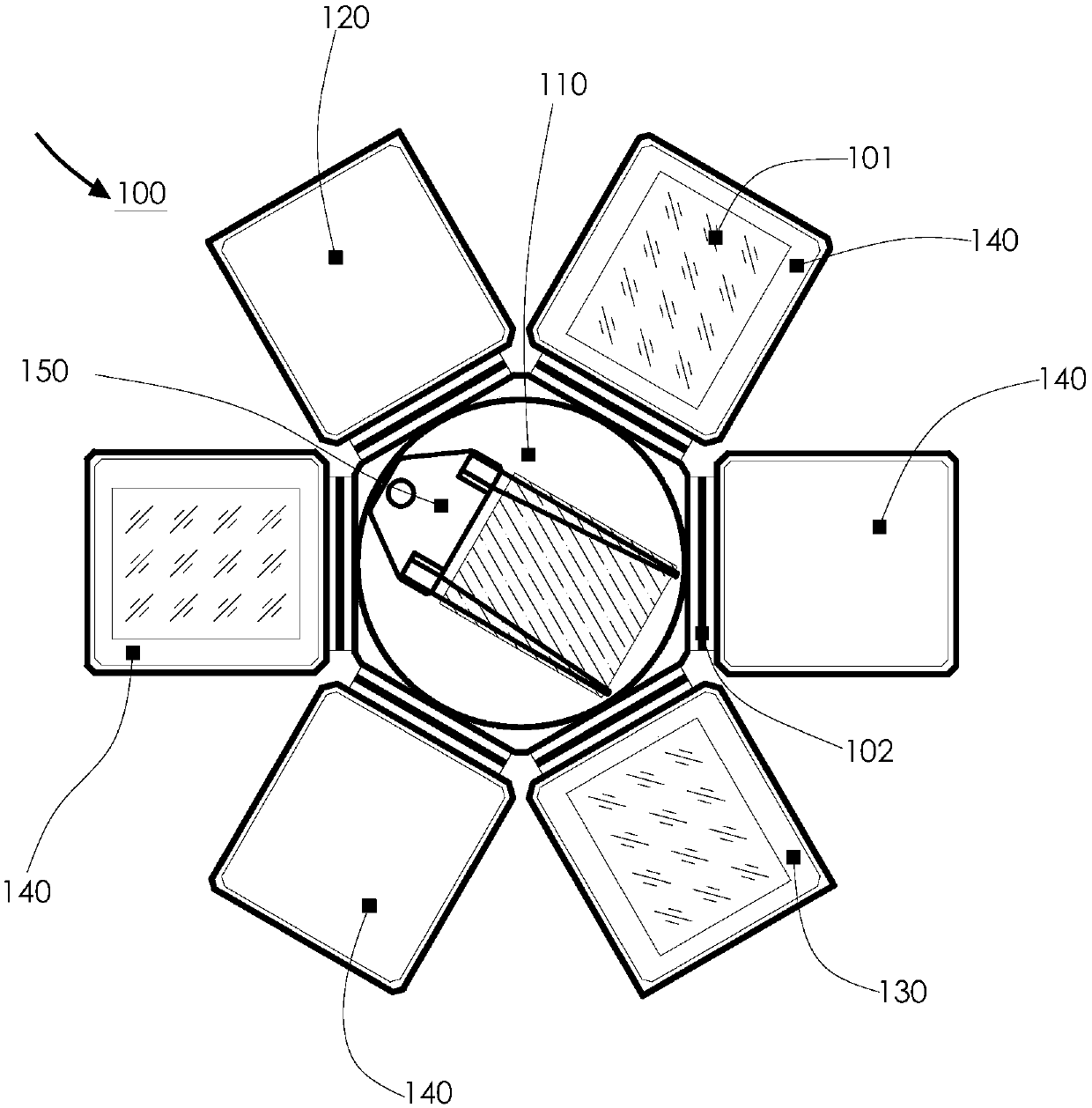 Vacuum transfer device and transfer method for realizing substrate orthogonal transfer