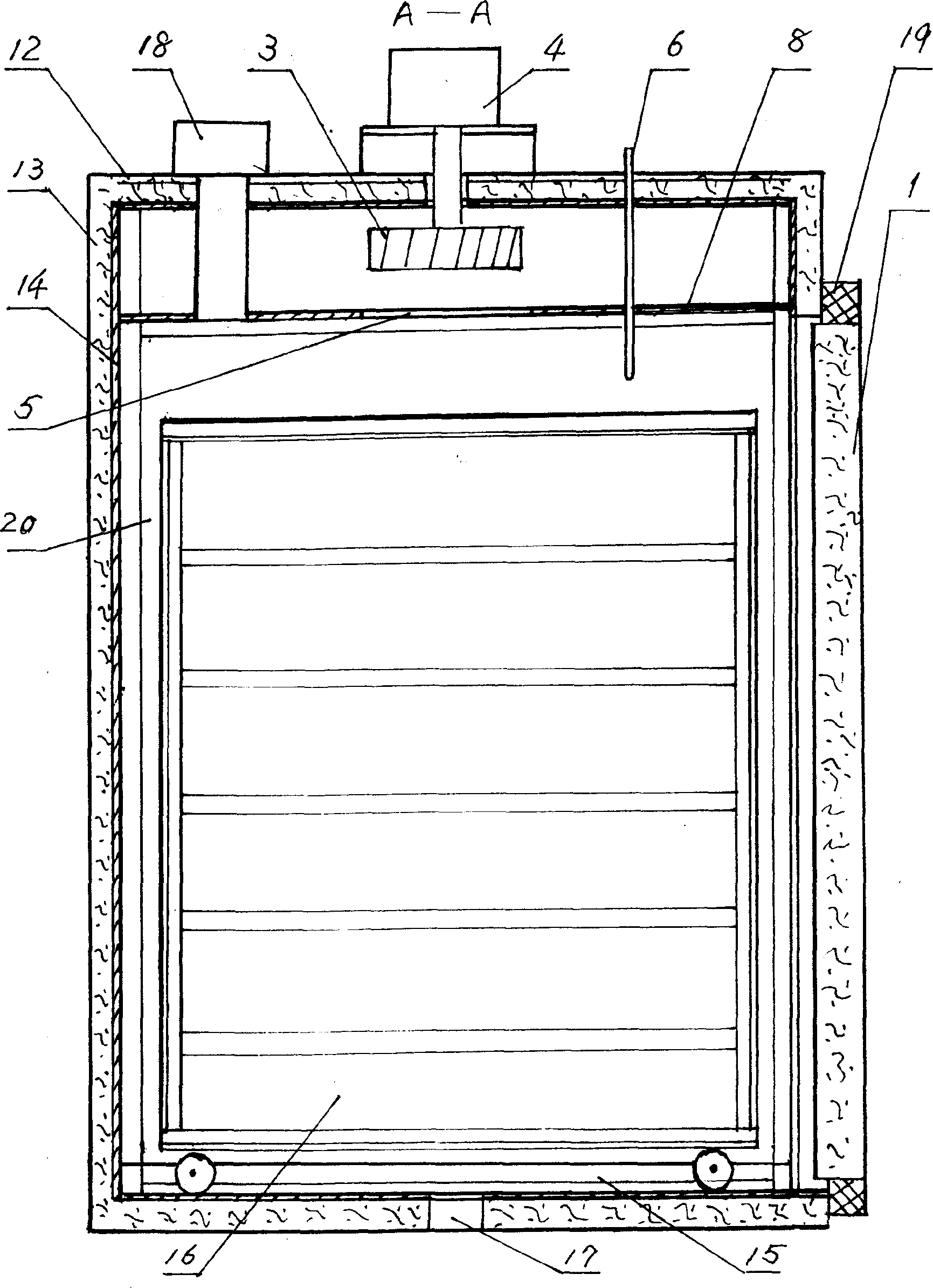 Hot-air circulation type electric oven for shoe-making