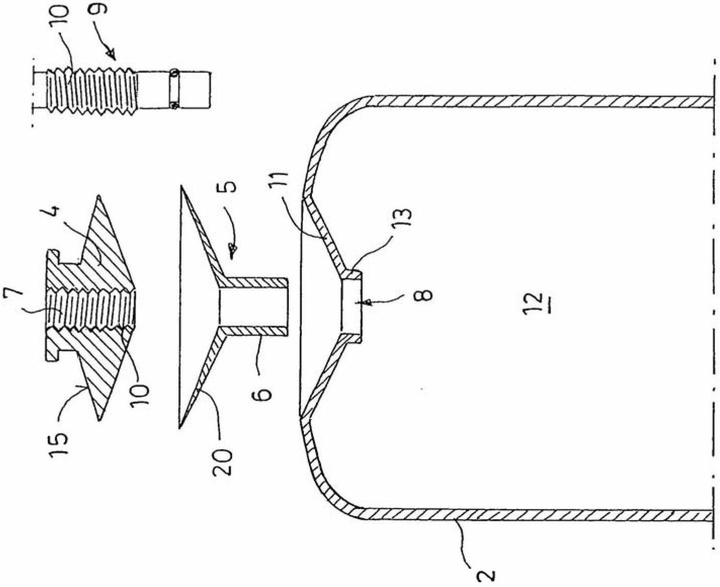 Vessel neck construction of a pressure vessel