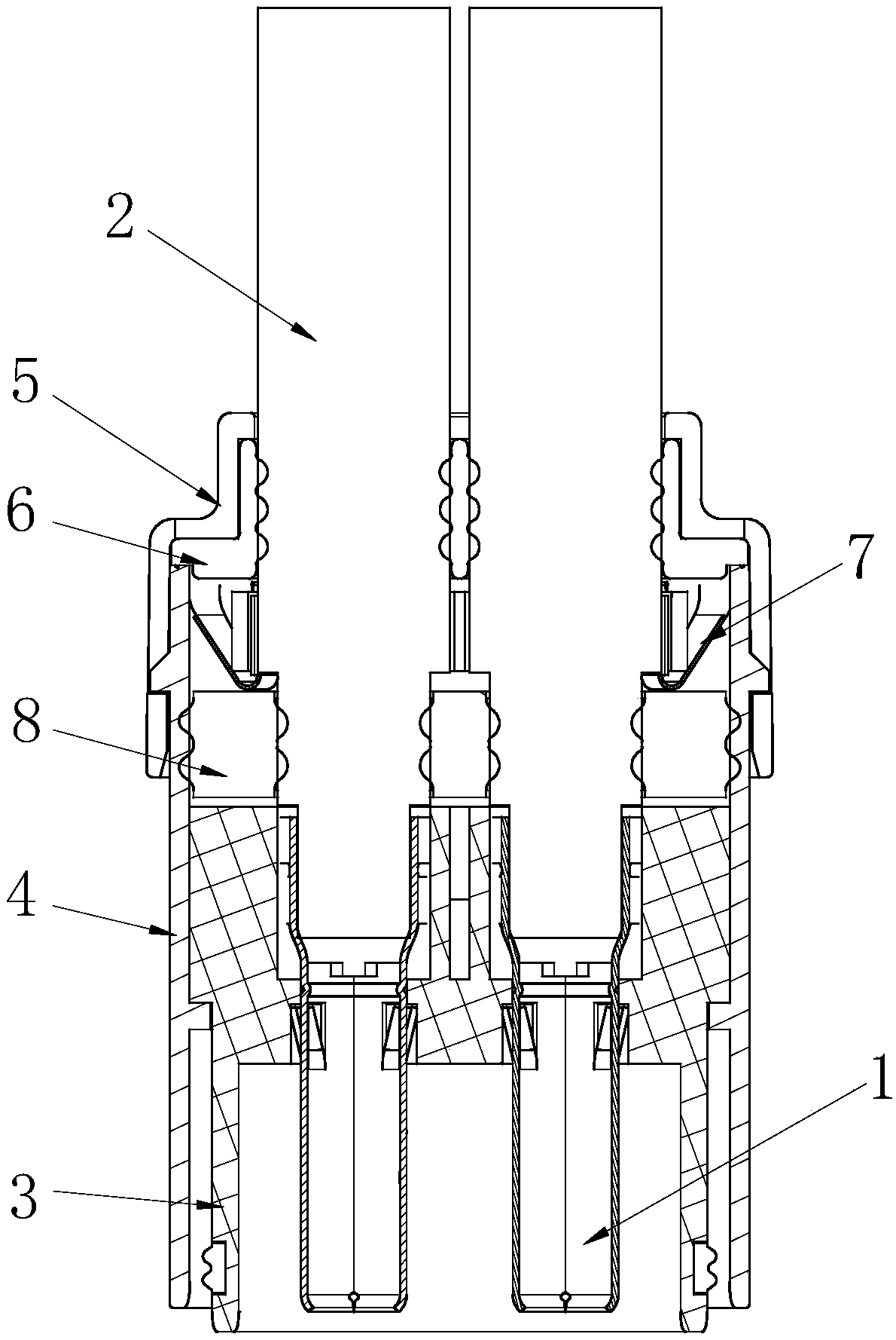 High-voltage and high-current connectors and high-voltage and high-current electrical connectors