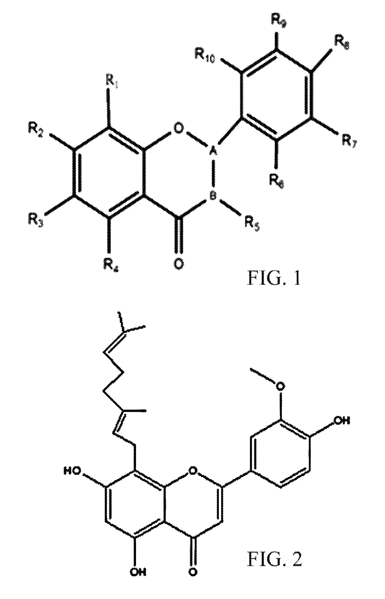 Therapeutic agents containing cannabis flavonoid derivative for ocular disorders