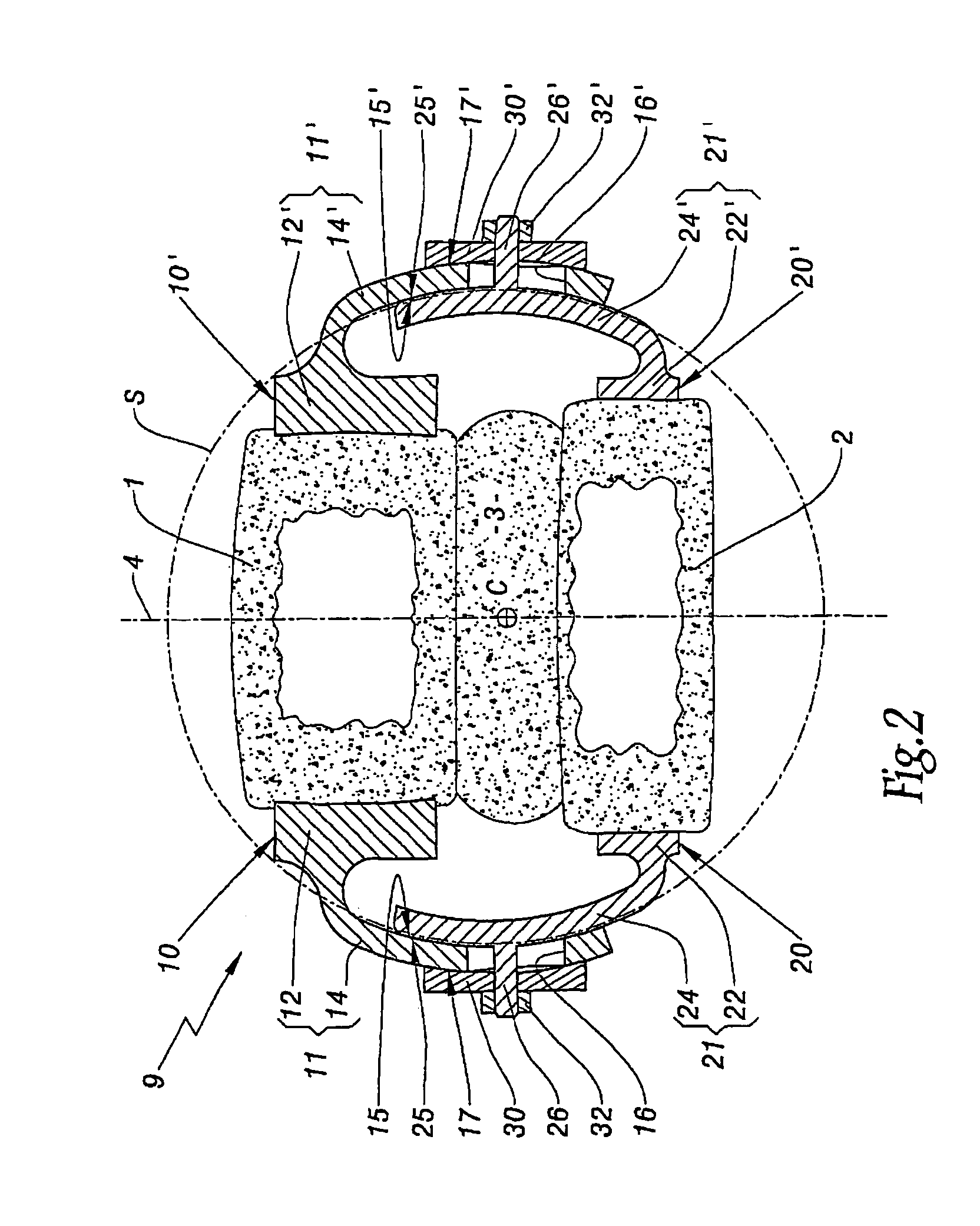 Device for the lateral stabilization of the spine