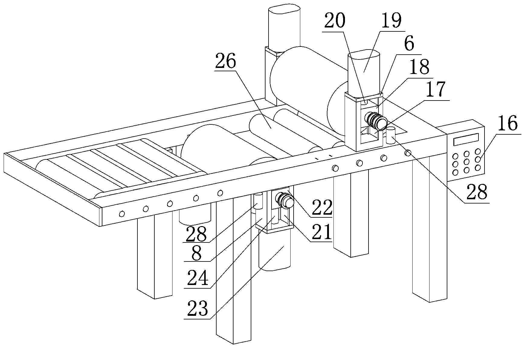 Wood floor embossing device