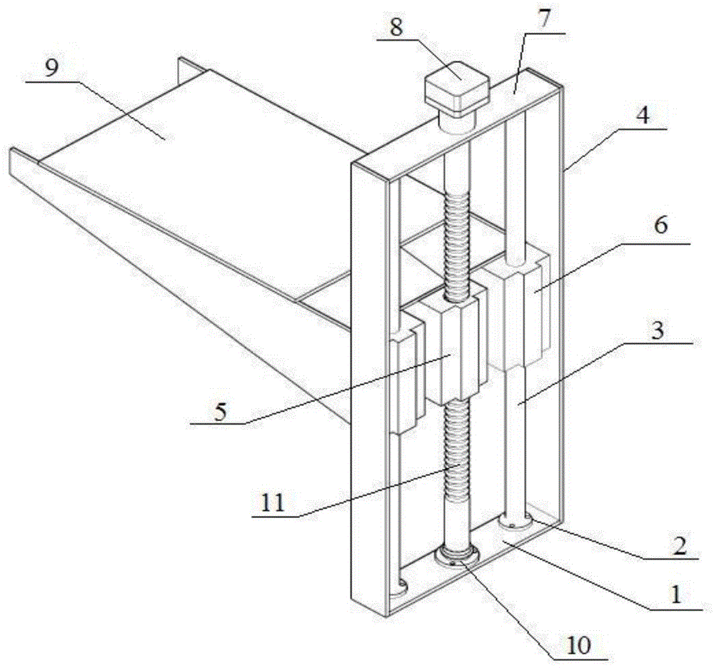 Objective table lifting device for color 3D printer