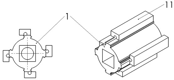 Automatic assembling work head device of curved-surface magnet of voice coil motor