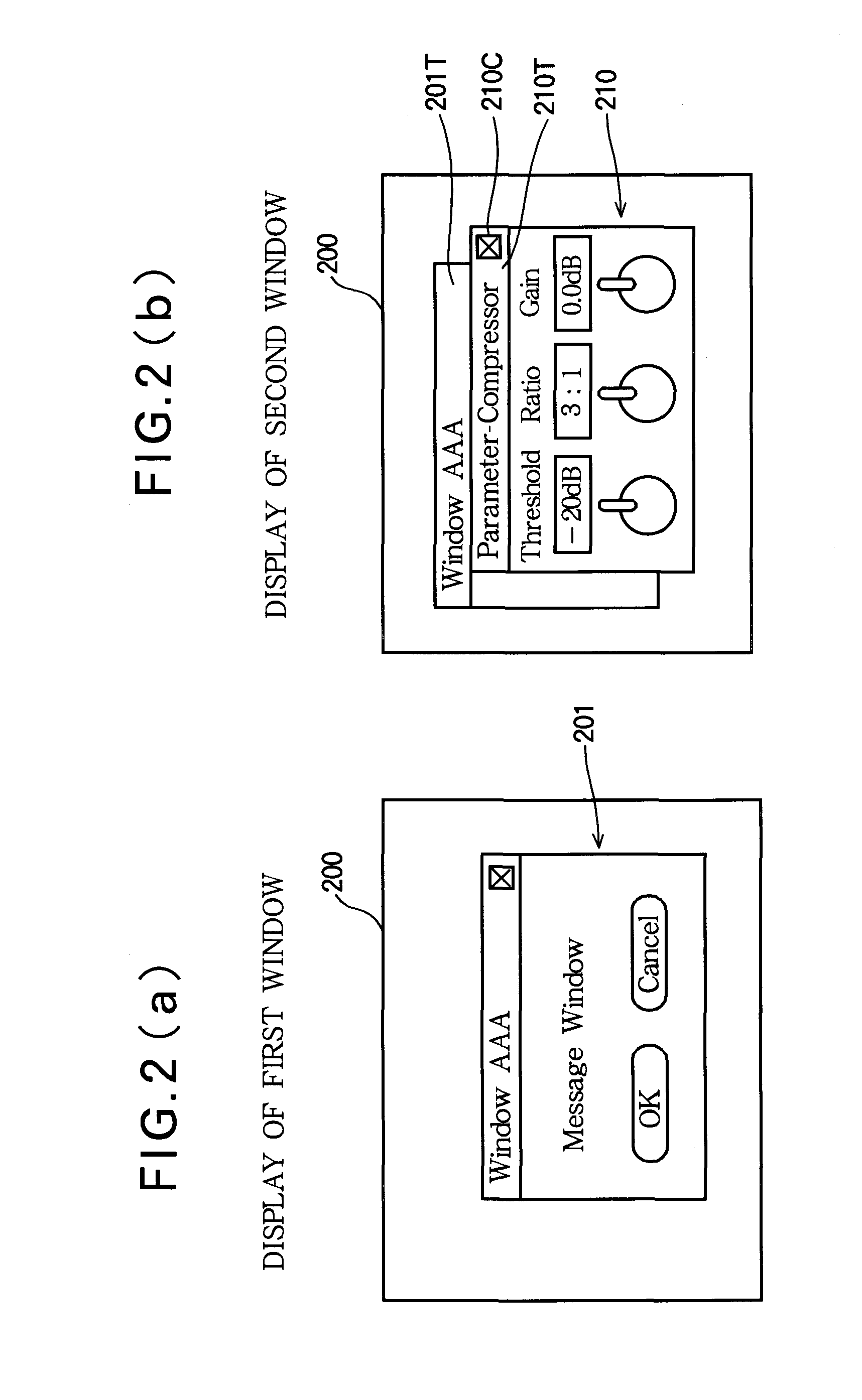 Mixer device, method for controlling windows of mixer device, and program for controlling windows of mixer device