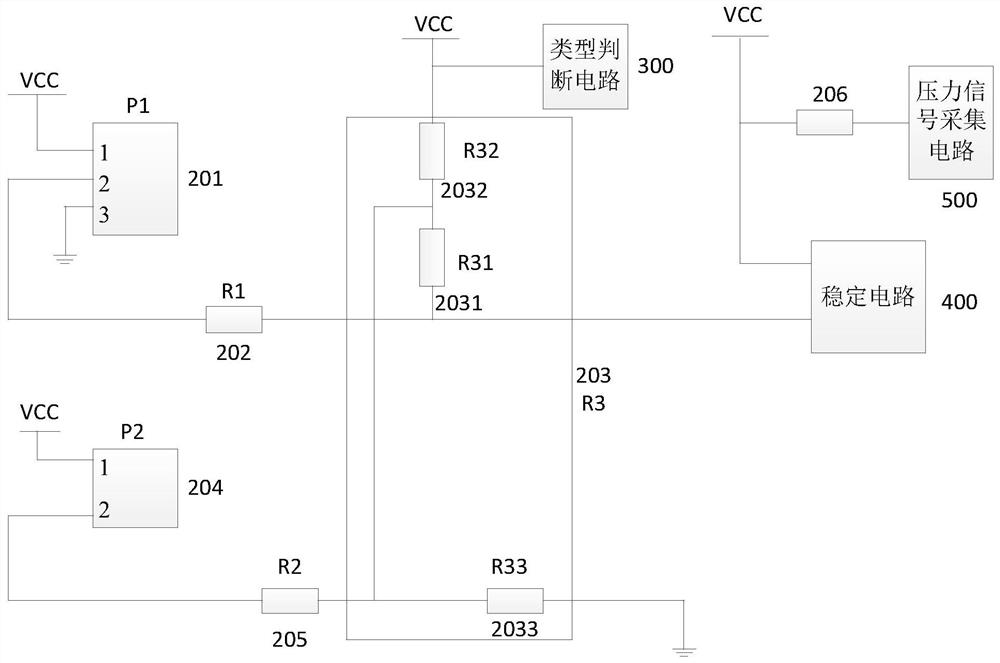 Acquisition circuit and pressure sensor classification method