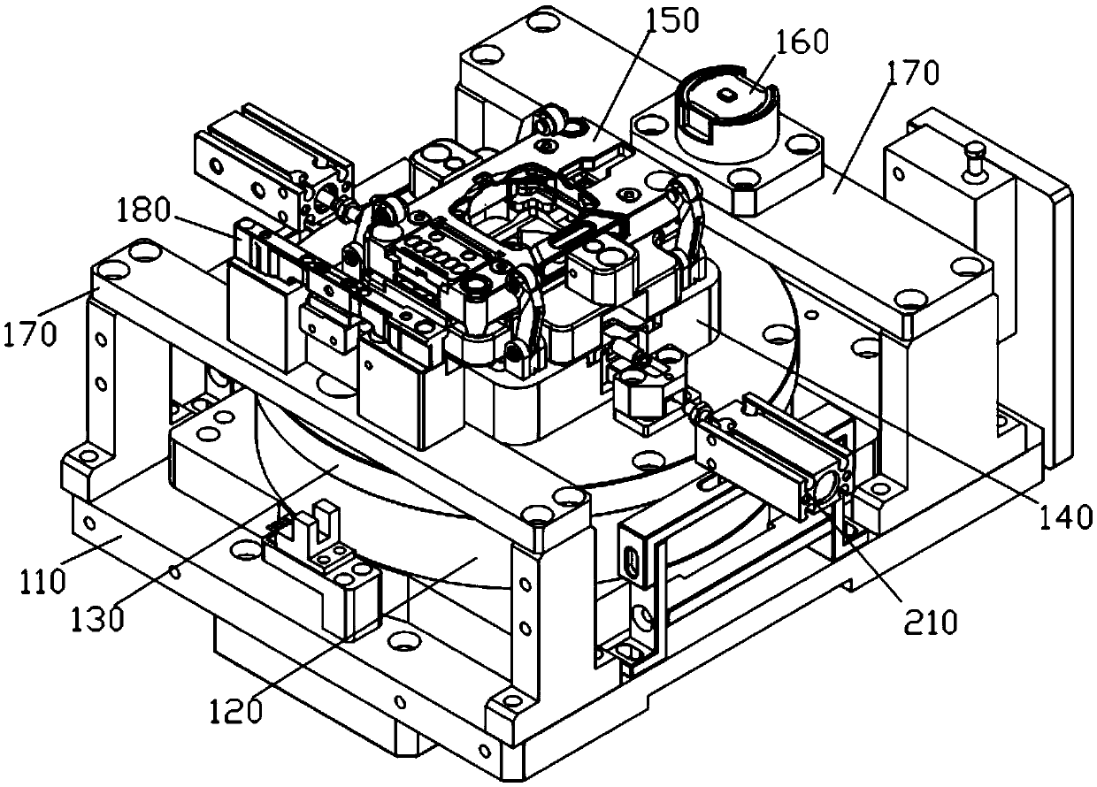 Product fixing mechanism for glue dispensing device