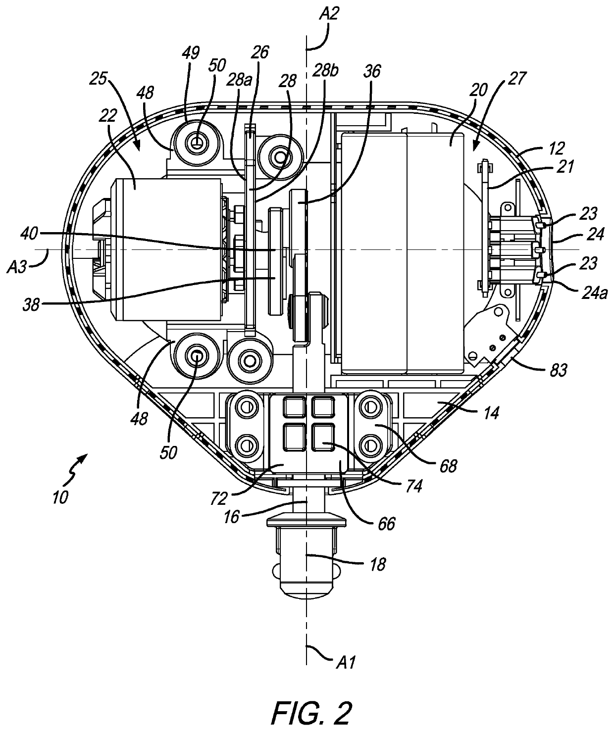 Portable percussive massage device