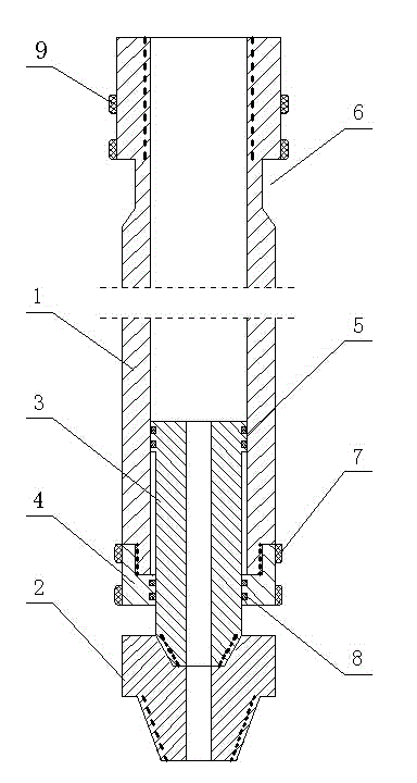 Multi-effect lifting pressurizing device for drilling tool