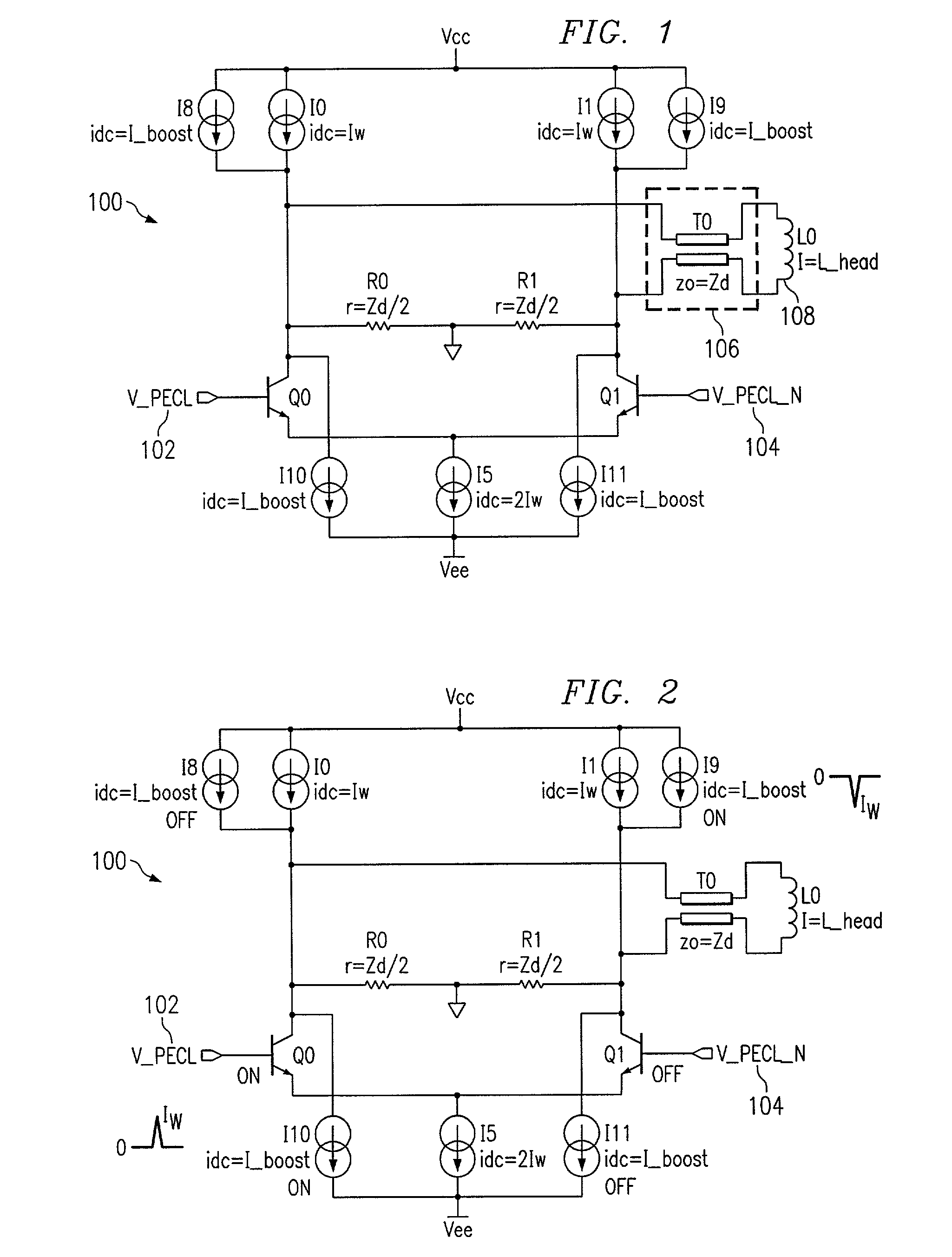 Circuit and method to match common mode flex impedance and to achieve symmetrical switching voltage outputs of write driver