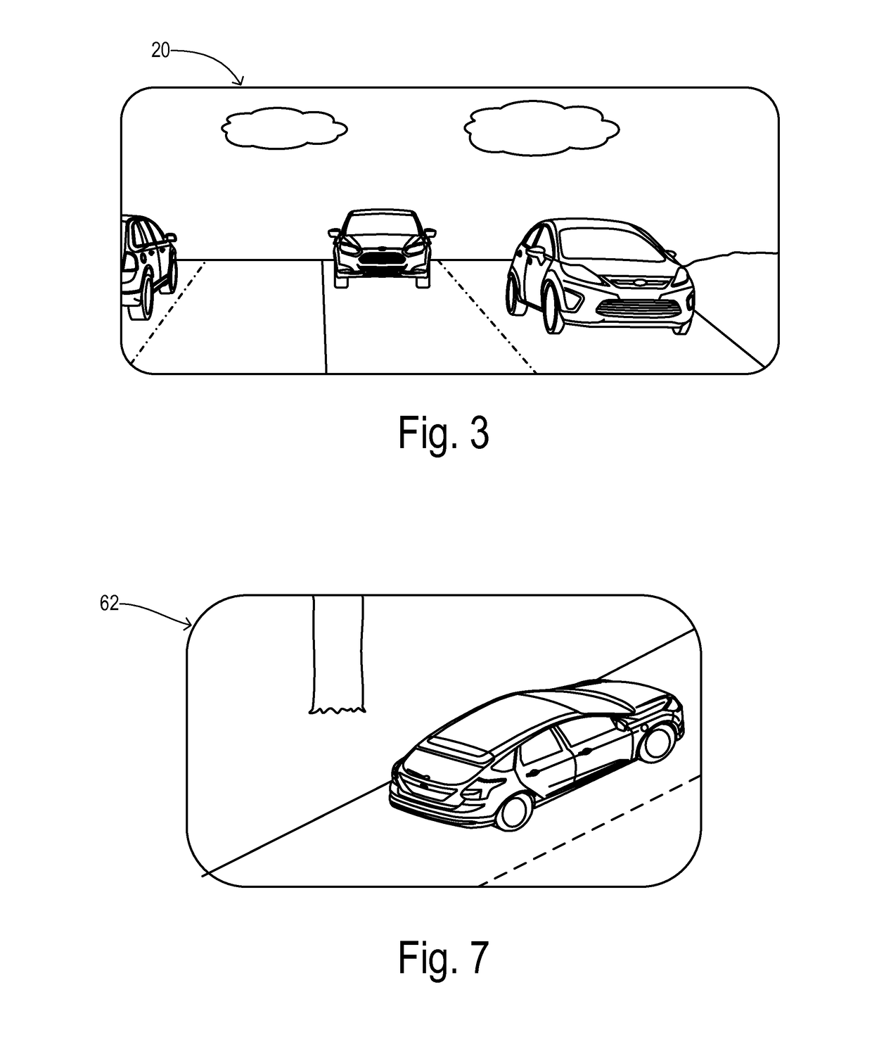 Rear view camera system using rear view mirror location