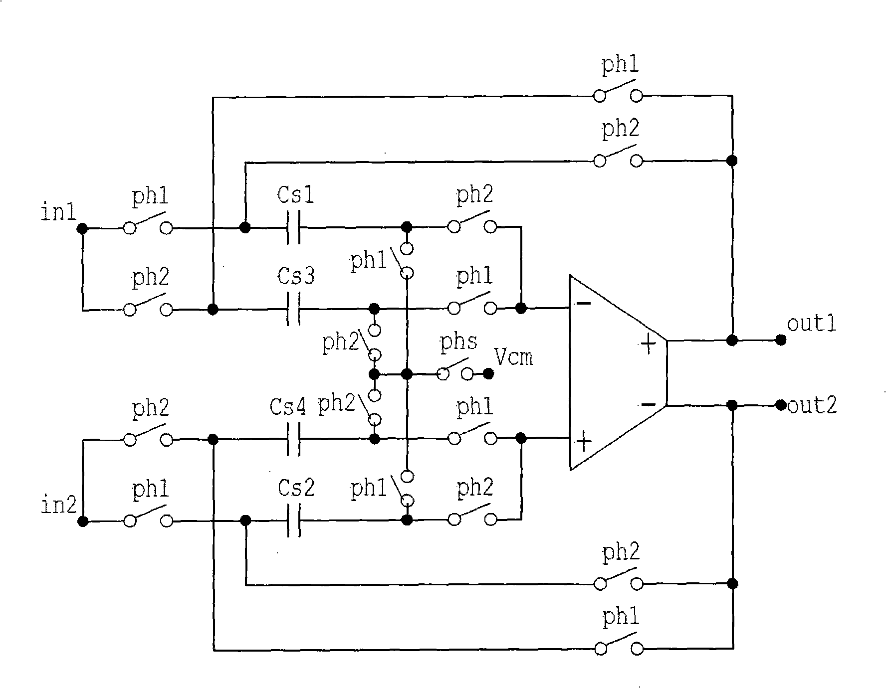 Double-sampling full-difference sampling-hold circuit