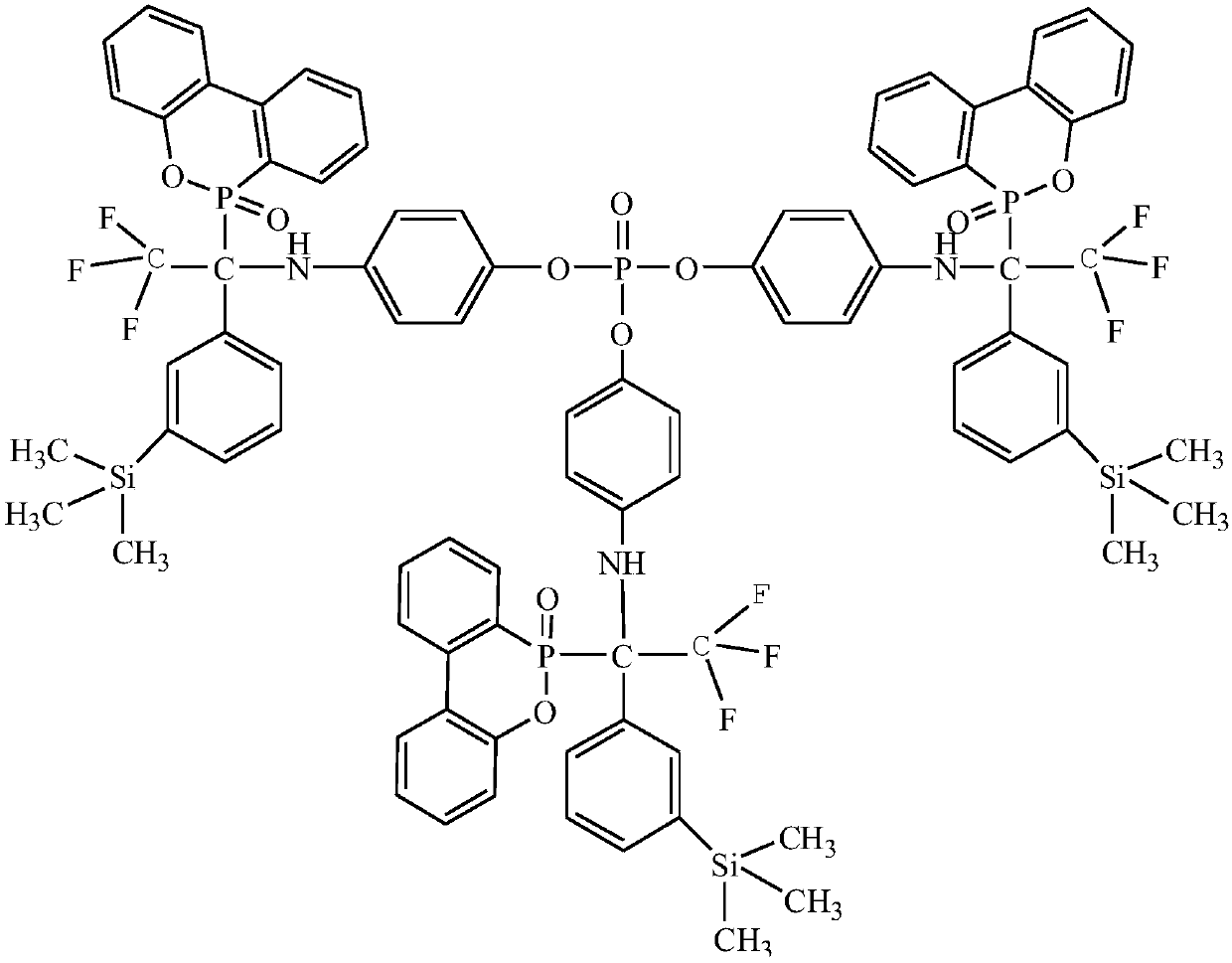 A kind of dopo derivative flame retardant containing silicon and fluorine and preparation method thereof