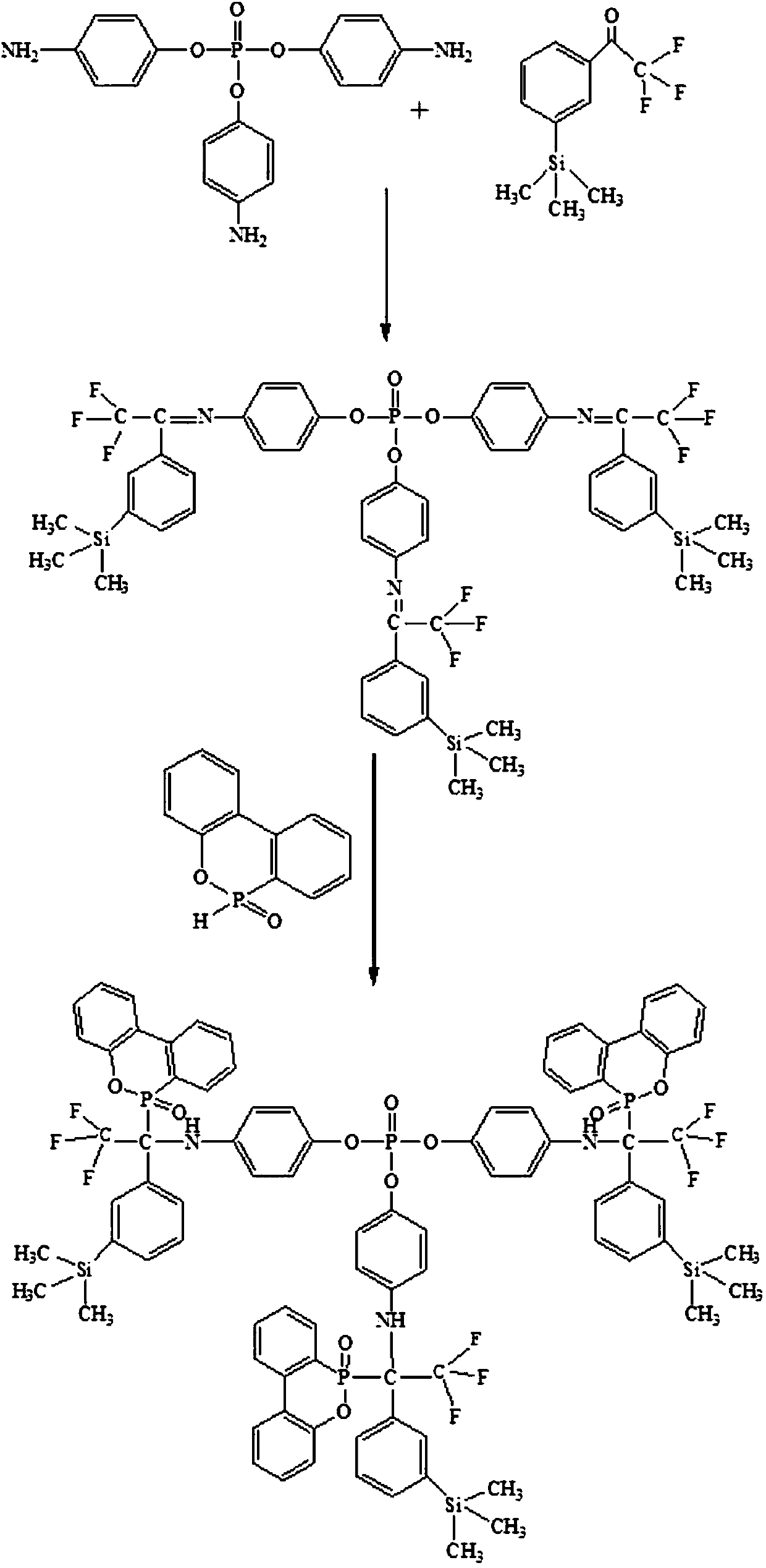 A kind of dopo derivative flame retardant containing silicon and fluorine and preparation method thereof