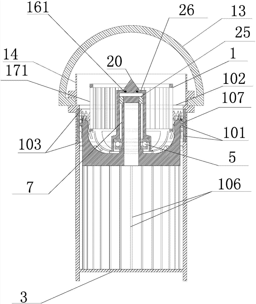 Mop jet-flow washing spin dryer with magnetic-buckle connection and self-locking shaft-free lifting column cylinder