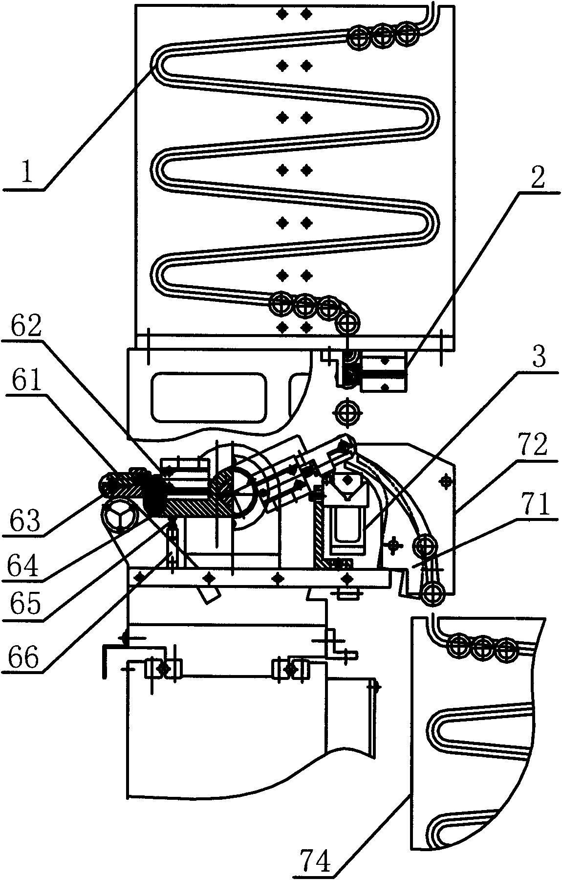 Full-automatic charging-discharging system for spinning roller grinding machine