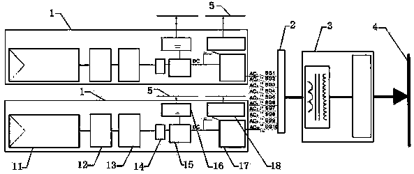 Multi-combination device of large-scale solar photovoltaic off-grid power generation system