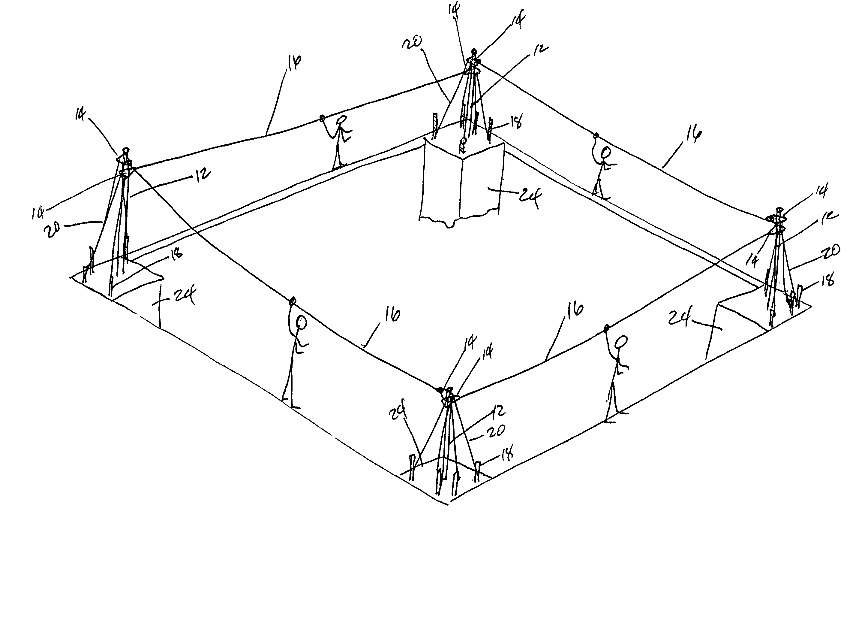 Rebar stanchion horizontal lifeline fall arrest system