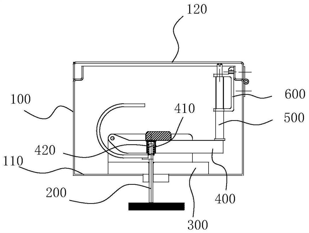 Pin pressing interlocking device for plug-in box