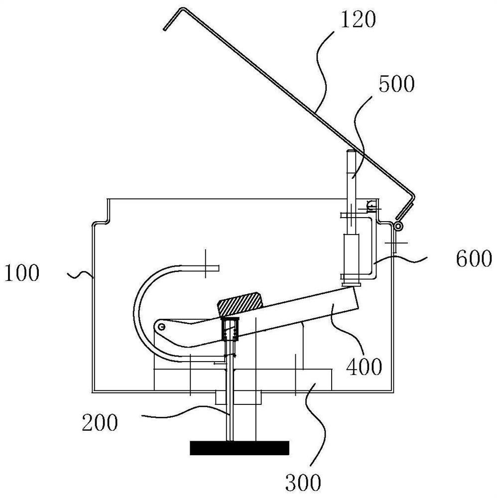 Pin pressing interlocking device for plug-in box