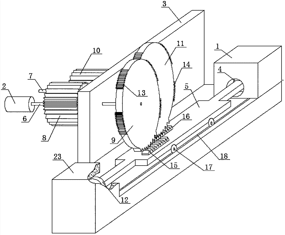 Push-rod five-oscillating-tooth transmission oppositely-arranged double-cylinder internal combustion engine