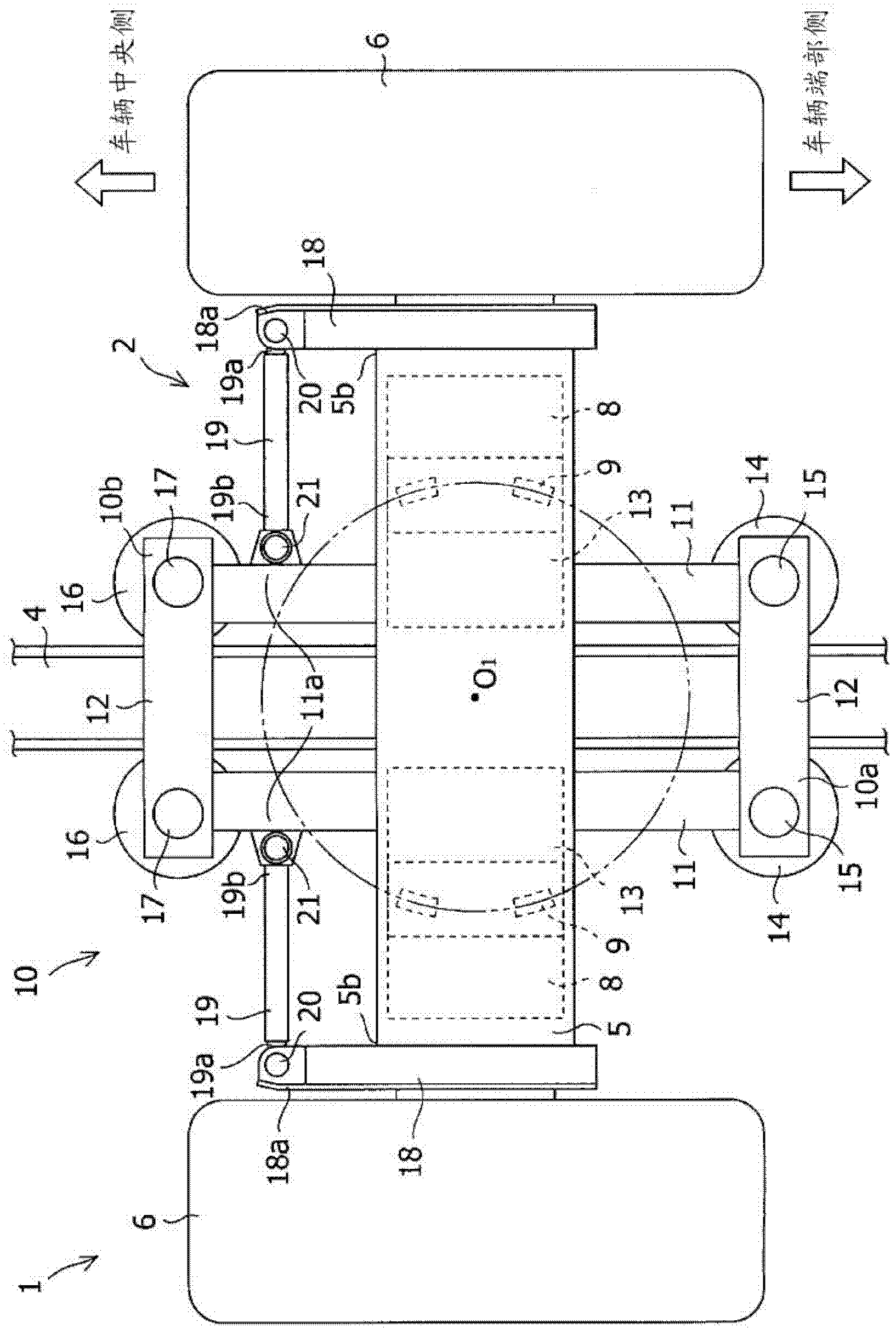 Bogie for track-guided vehicle