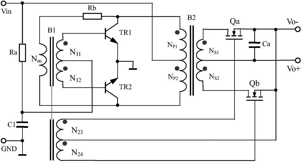 Biasing circuit used of self-excitation push-pull type converter