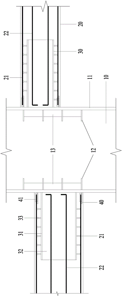 Connecting structure of concrete-filled steel tube column and reinforced concrete beam