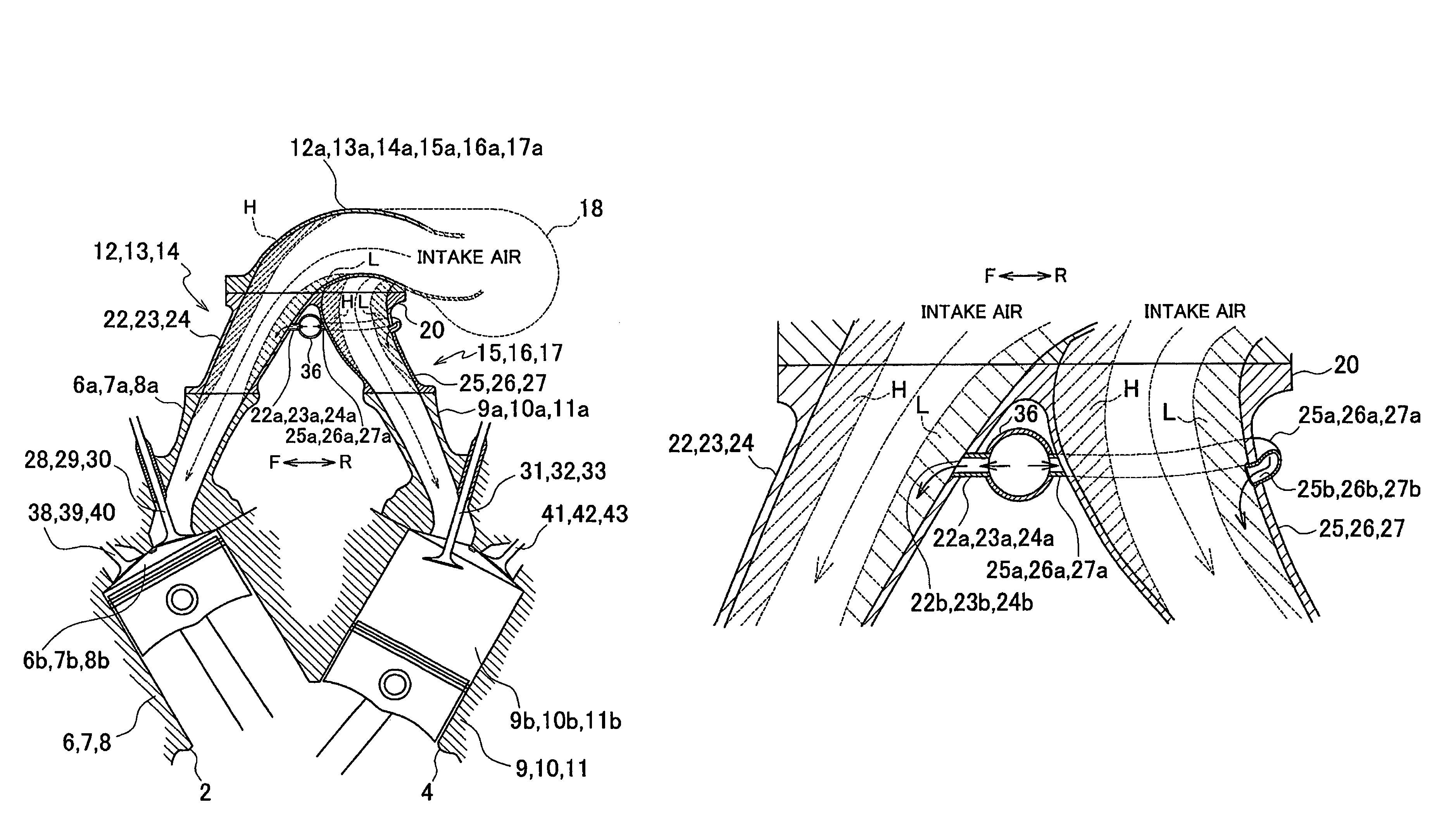 Structure for introducing gas into intake air