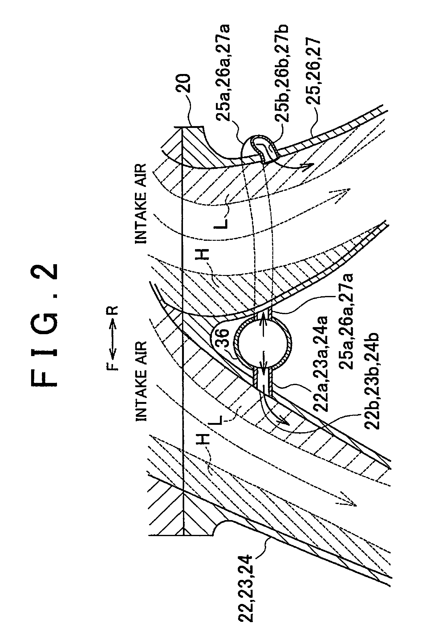 Structure for introducing gas into intake air