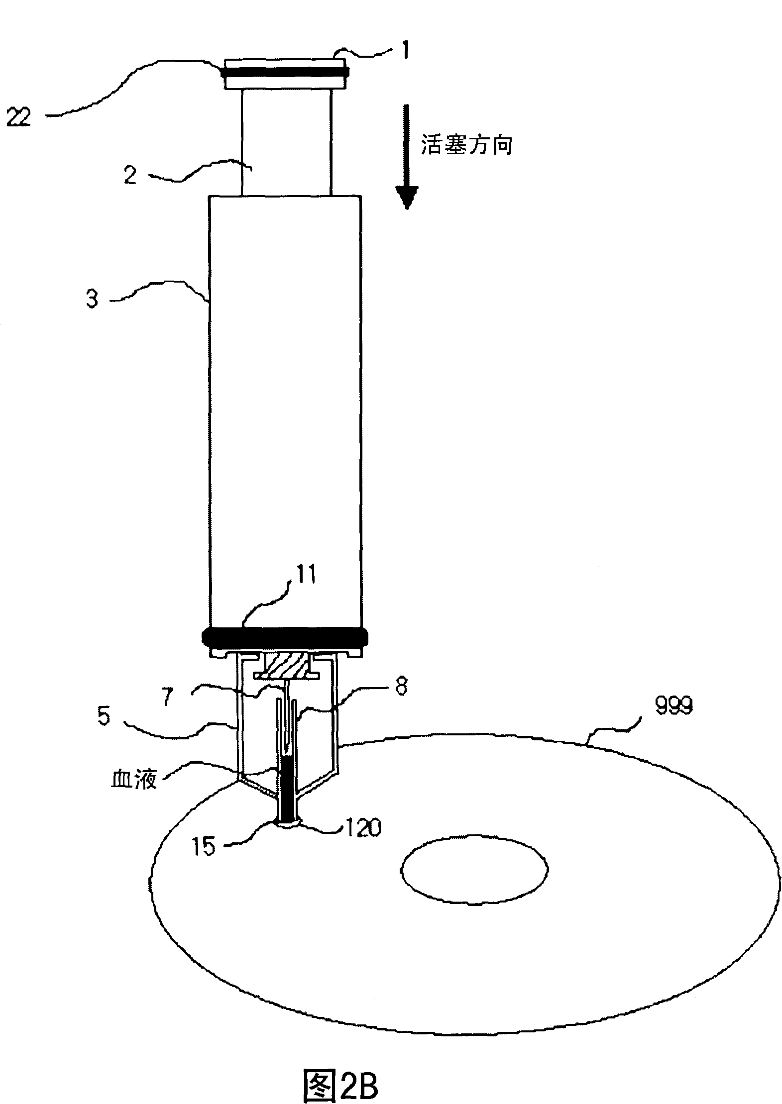 Lancet device and method for sampling and injecting blood using the lancet device